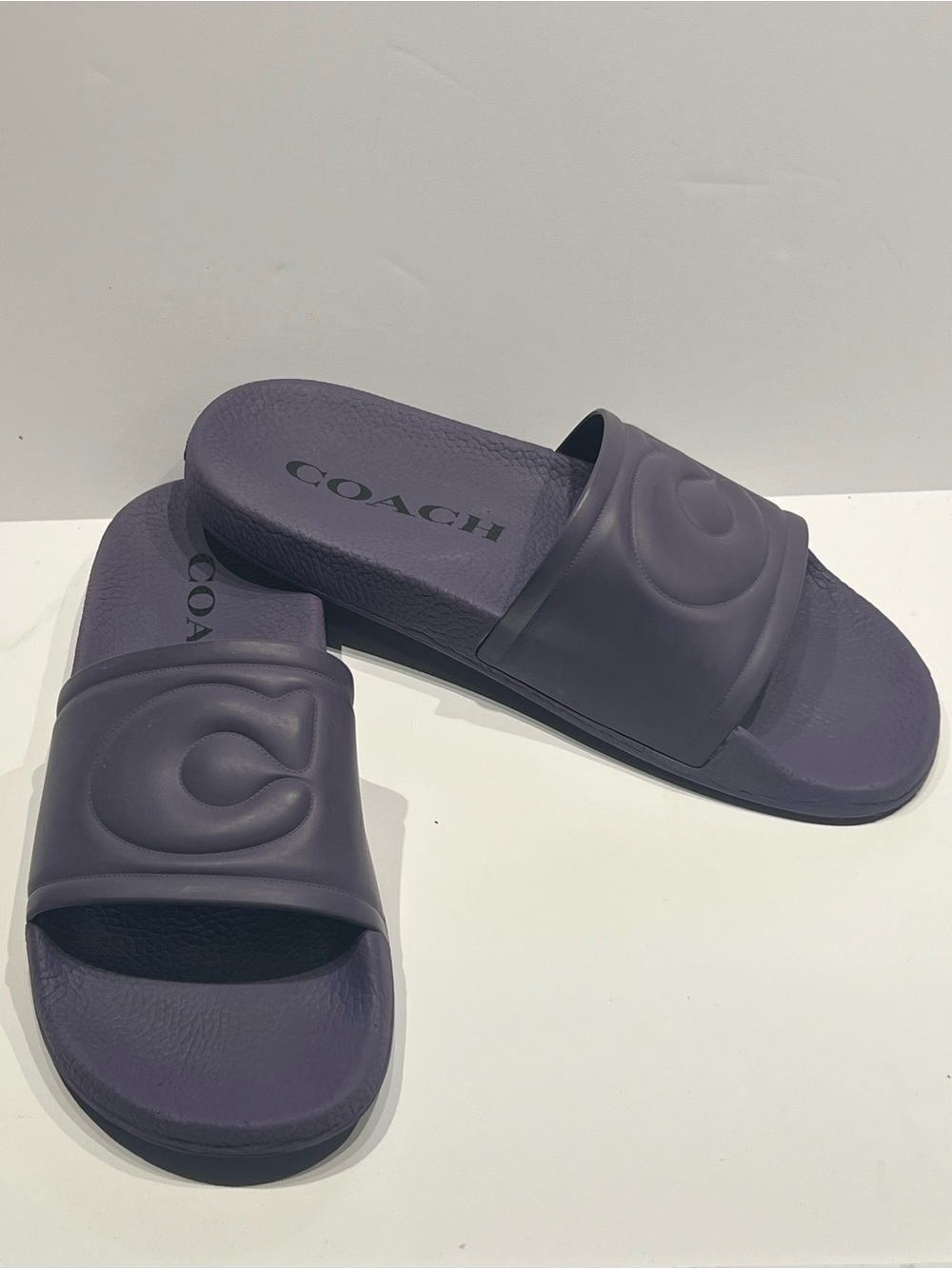 Coach Purple Logo Slide Sandals Sz 9